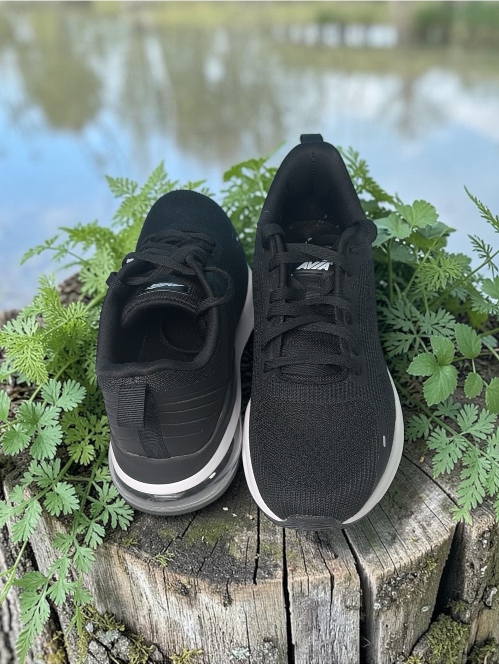 Avia Men's Black Lace-up  Knitted Enduropro Athletic Sneaker Shoes:10 1/2